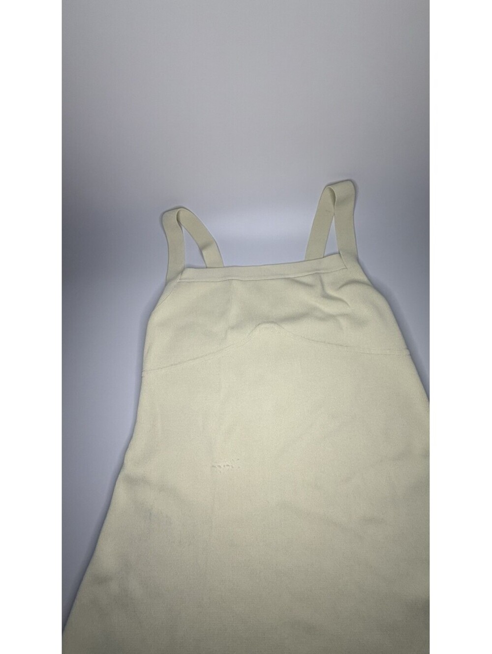 ZARA Beige Knit Square Neck Strappy Sleeveless Midi Slip Dress Women's L - Picture 5 of 16